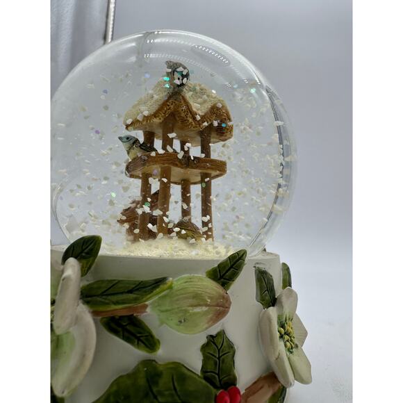 Snowglobe Snow Globe Bunny Bird House Magnolia Marjolean Bastin 4" Hallmark EUC - Picture 11 of 11